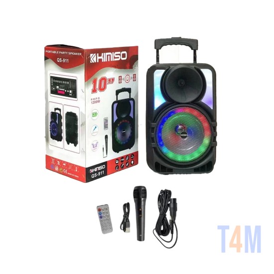 SPEAKER KIMISO QS-911 10" WITH MICROPHONE AND REMOTE 